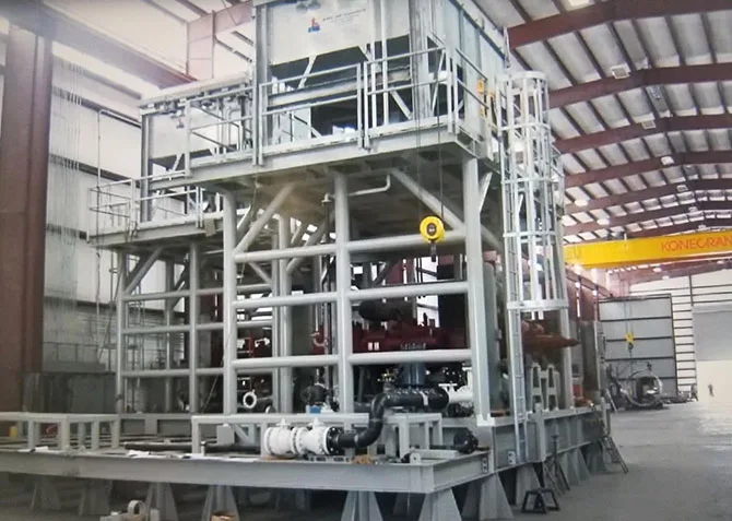 Modular process skid unit under fabrication